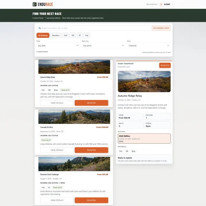 Endurace athlete marketplace